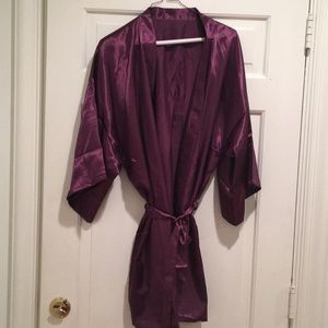 Light Pink Silk Satin Robe with sash.